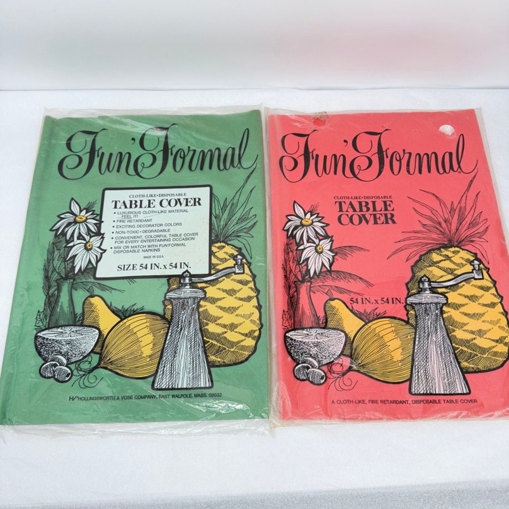 Table Covers Vintage Cloth Like Fun Formal Disposable Decor Set of 2 54x54